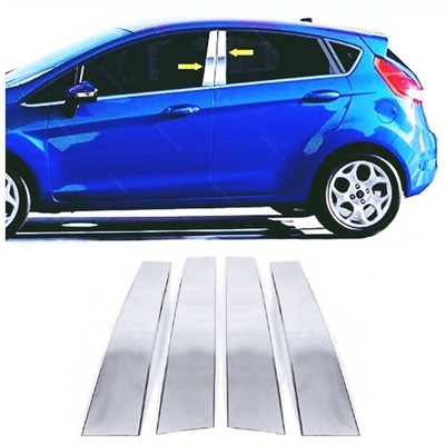 FÜR FORD FIESTA MK6 HB 2008-2017 CHROM TÜR SÄULEN ZIERLEISTE 4 TLG EDELSTAHL