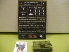  Axis  Allies Miniatures EARLY WAR T-38 Light Amphibious Tank with card 28/50 