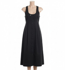 VTG Byer Too! Dress 2 Black Racerback Button Front Whimsigoth Dark Academia Y2K
