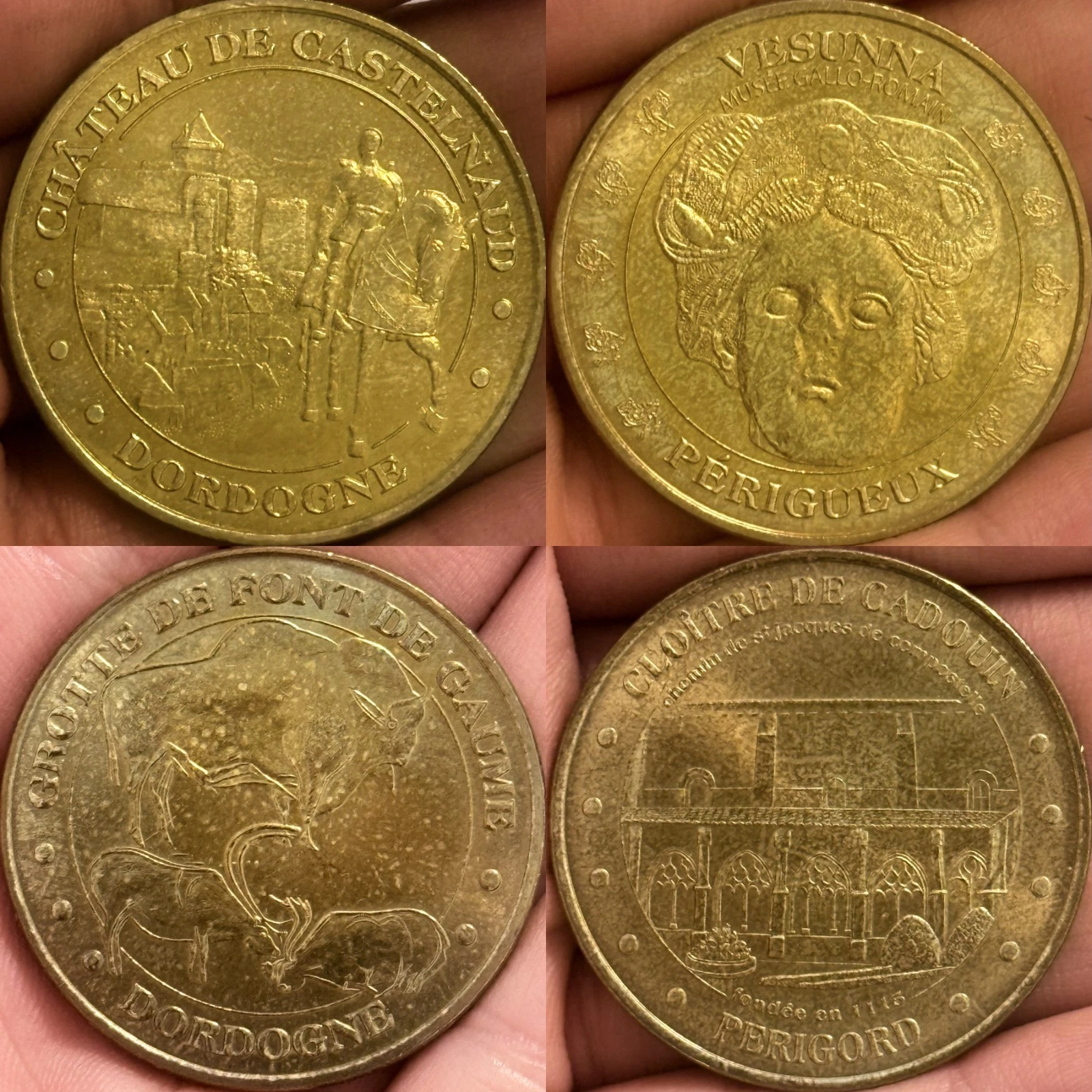 Dordogne 24 - Lot Jetons Touristiques Médailles Souvenirs Monnaie de Paris