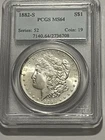 1882-S Morgan Silver Dollar $1 San Francisco PCGS MS64 Cert 2736708