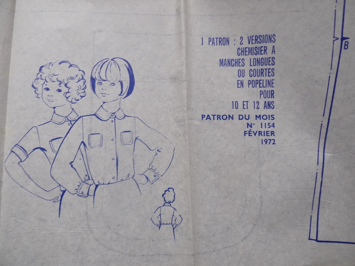 ANCIEN PATRON Favoris & Parisiens -Vintage French CHEMISE DE