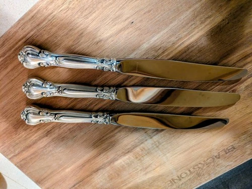 Gorham Chantilly 3 Vintage Sterling Silver Butter Knives Spreaders