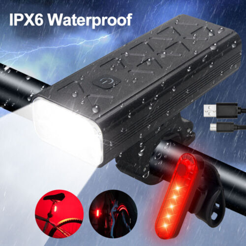 8LED Mountain Bike Lights Bicycle Torch Front Rear Lamp Set Rechargeable 80000Lm - Picture 17 of 18