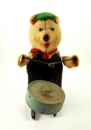 Old Vtg 1930s Argentinian Wind-up Tin Toy Little Pig Rare Pre-War Working Great