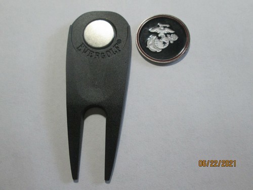 Golf/ United States Marine Corp Double Sided Ball Marker with Divot Tool - New!! - Picture 2 of 2
