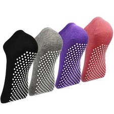 Pilates Ballet Barre Yoga Socks 1-4 Pack Non Skid Slip Sticky Grippers Socks ...