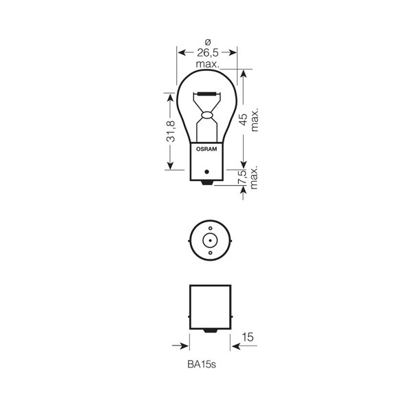 LAMPADA ALOGENA P21W 12V - ATTACCO POSIZIONI/DIURNE/STOP/FRECCE - Foto 8