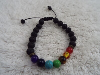 Mixed Stone Lava Rock Adjustable Bracelet
