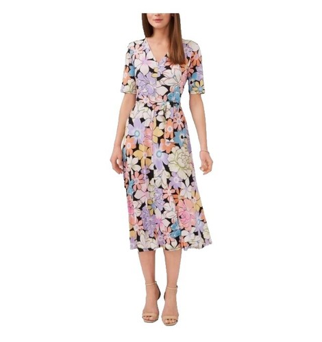 New! MSK V-Neck Beaded Midi Dress | eBay