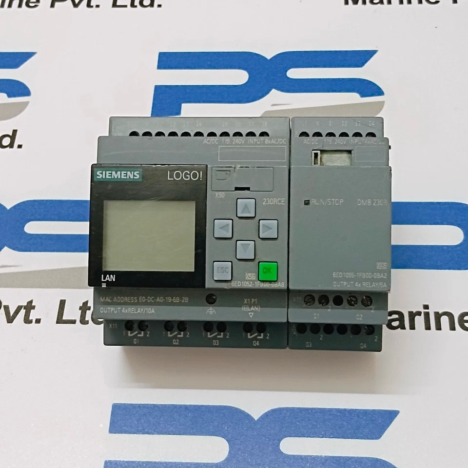 Siemens 6ED1052-1FB00-0BA8 LOGO! 230RCE With DM8 230R Module - Image 2 of 4