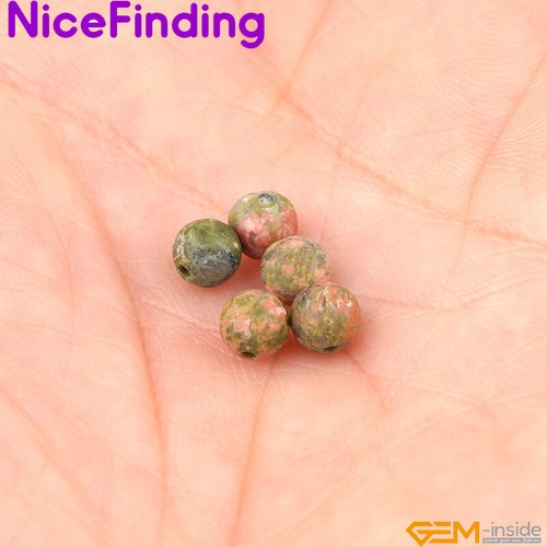 Natural Unakite Jasper Round Frosted Matte Beads Jewelry Making Strand Wholesale - Picture 25 of 64
