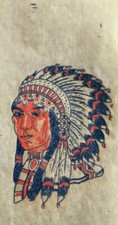 Original Vintage Antique 1955 Native American Mini Iron On Transfer