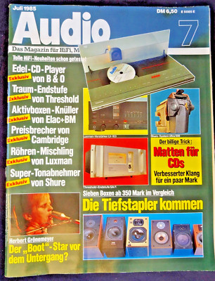 AUDIO 7/85, THRESHOLD SA/1 LUXMAN L 103, B&M SIGMA, ELAC/AXIOM EL 105, B&O CD X
