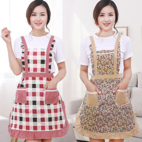 Lady Kitchen Apron Dress Restaurant Home Kitchen For Pocket Cooking Funny Apr ZC - Photo 1/11