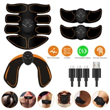 Rechargeable EMS Muscle Trainer Abdominal Training Device Arms & Hips Muscle
