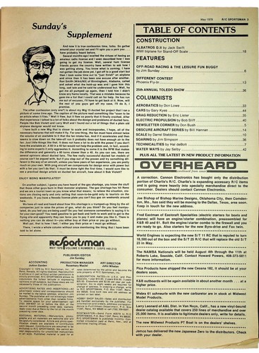 May 1979 R/C SPORTSMAN NEWS MAGAZINE::Good Condition::News Print - Picture 2 of 4