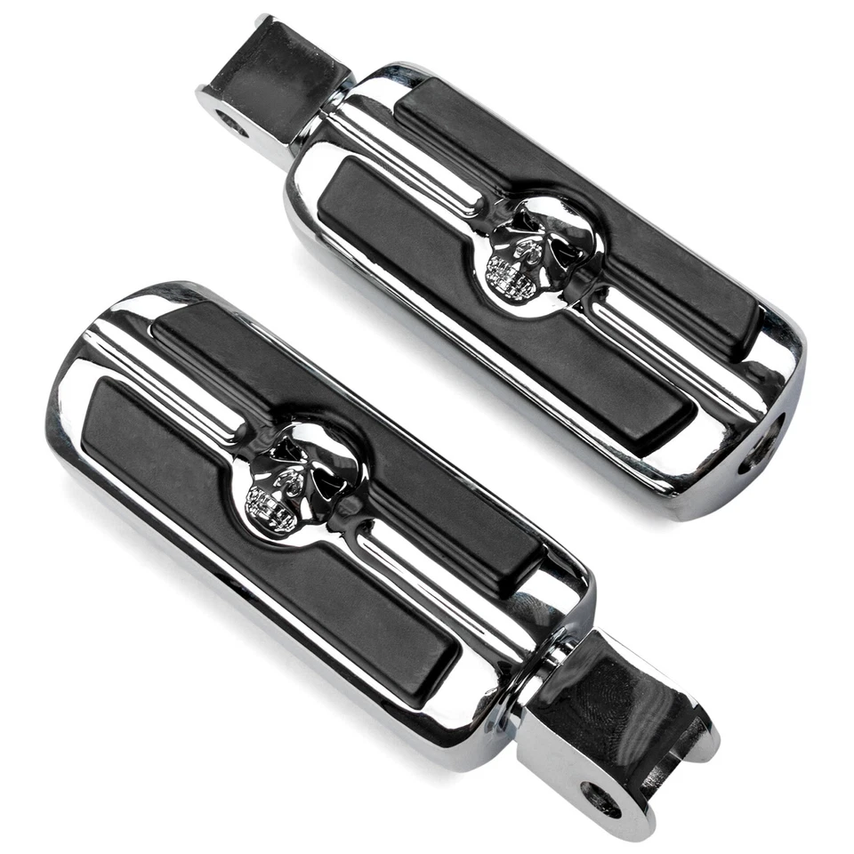 2x Clavijas de pie de calavera cromadas L&R para Honda VTX1300C 2004-2009 (solo delanteras) Foto 3 de 4