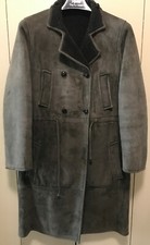 Beautiful Super Soft Gray Shearling Leather Trench Coat By Ysl Sz 4 Was $5500