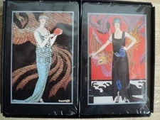 vintage MUCHA ? PAINTINGS ON PLAYING CARDS NEW SEALED Pair of Decks in Case