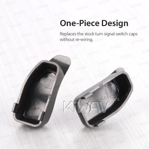KiWAV Turn Signal Extension Caps Black For Harley Davidson 14-Later Touring ε - Picture 5 of 6