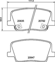 Brembo P 77 003 Bremsbelagsatz, Scheibenbremse FüR Ssangyong