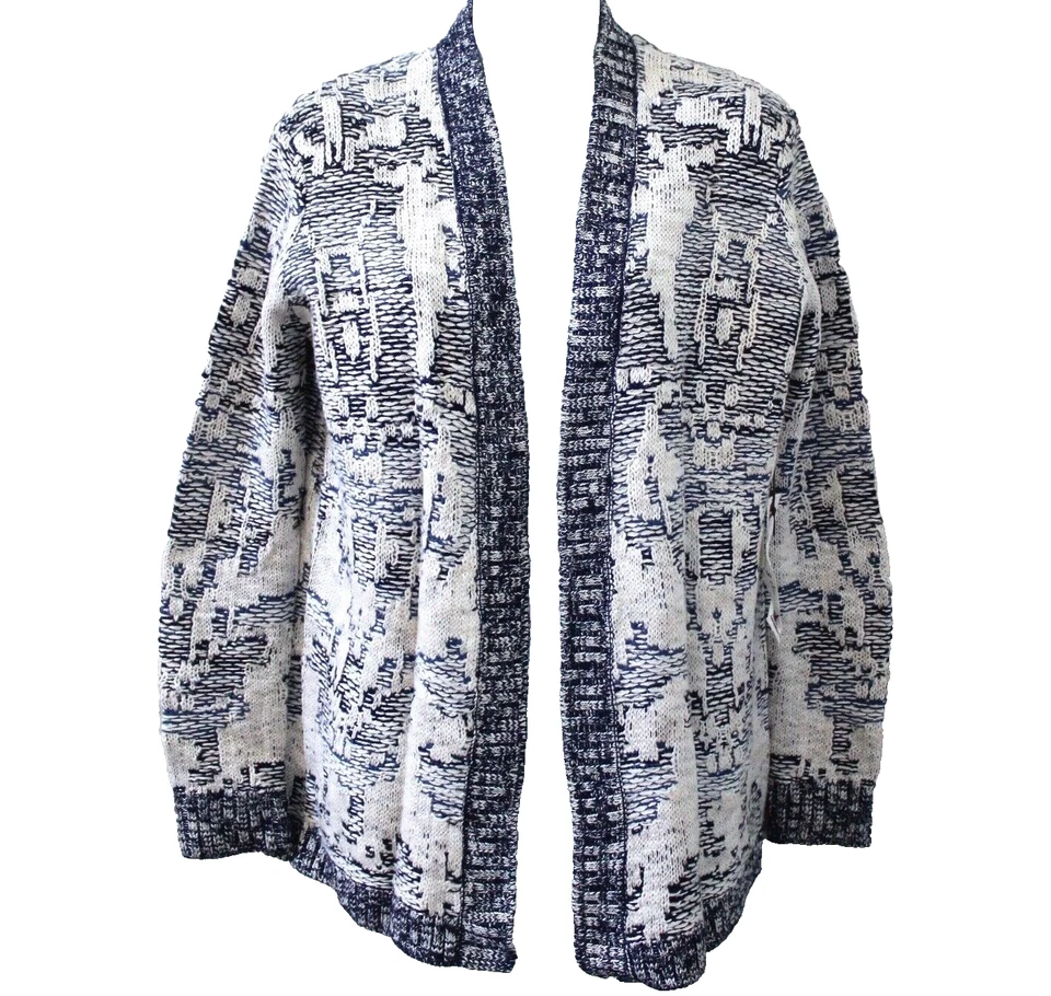 Willow & Clay Cable Open Knit Cardigan Blue & White Size XS NEW - Image 1 of 3
