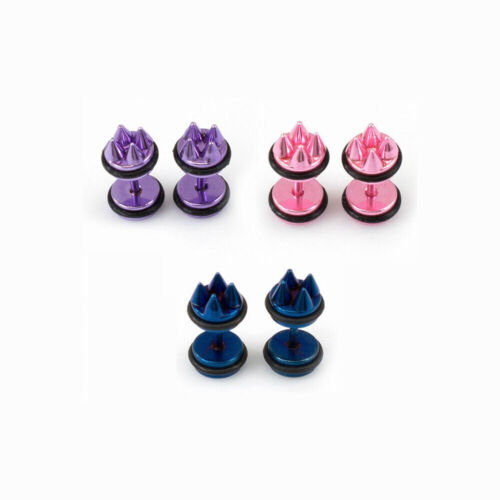 Spikes Fake 16 Gauge Surgical Steel Ear Plug Gauges - Picture 2 of 11