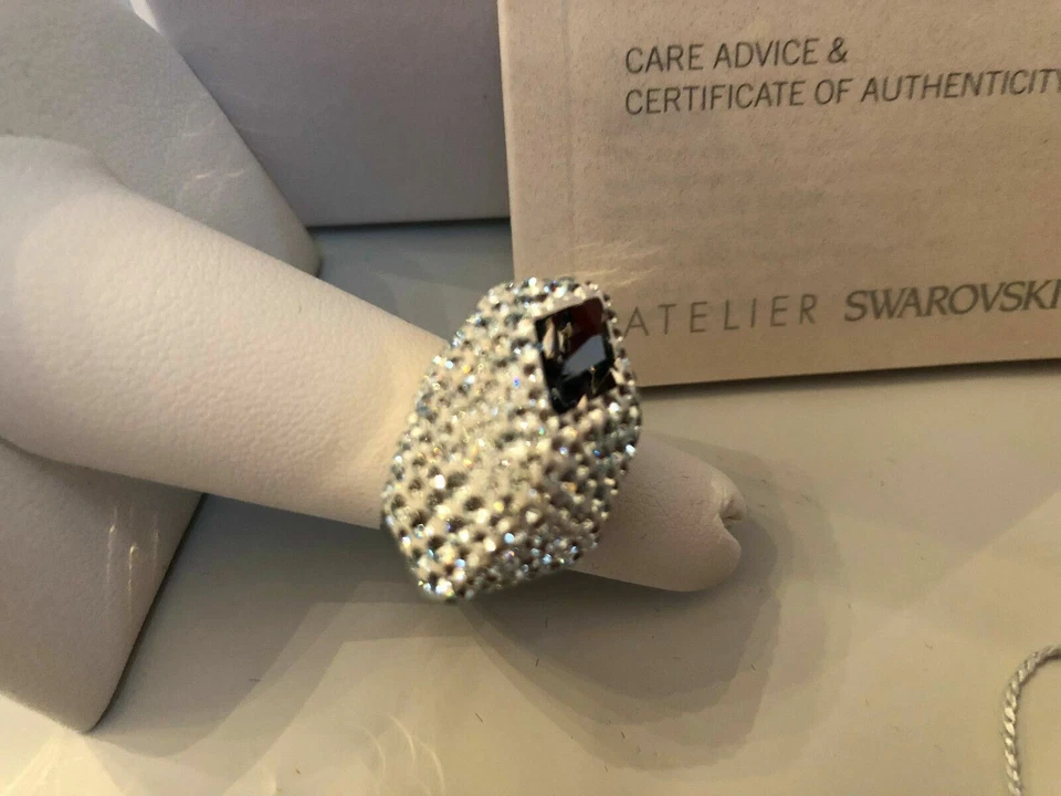 Anillo insertado Atelier Swarovski Core Collection Mosela azul claro 52 55 58 nuevo $299 Foto 3 de 4