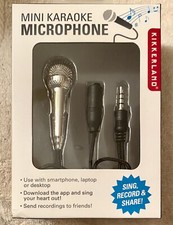 Kikkerland Mini Karaoke Microphone US133 Silver Chrome Smartphone Laptop Desktop