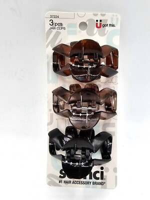 Scunci Effortless Beauty Jaw Hair Clips 3 each. NEW!