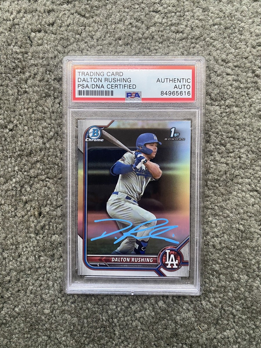 2022 1st Bowman Chrome Dalton Rushing Signed Refractor RC Auto PSA 