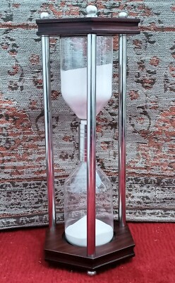18 Zoll großer Sand-Timer aus Holz Vintage Maritim 30 Minuten Stunden Glas fü...