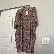 Kimono Cardigan Xl Duster Pink Leopard Boho
