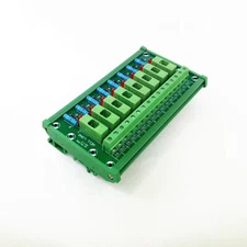 DIN Rail Mount 8 Position Fuse Holders Module Board.