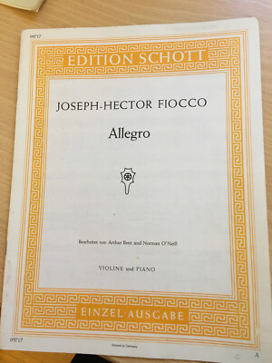 Joseph-Hector Fiocco, Allegro für Violine und Piano, Edition Schott
