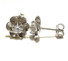 New GIA 14k white gold .73ct round diamond Flower stud earrings unique rare — photo 7