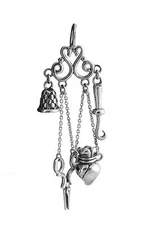 Chatelaine Charm - 925 Sterling Silver - Sewing Victorian Thimble Pendant NEW