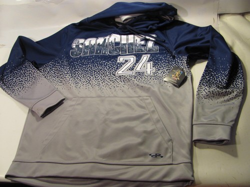 Boombah Hoodie Unisex S blau silber glänzend grau Gary Sanchez 24 MLB Sweatshirt - Bild 4 von 13