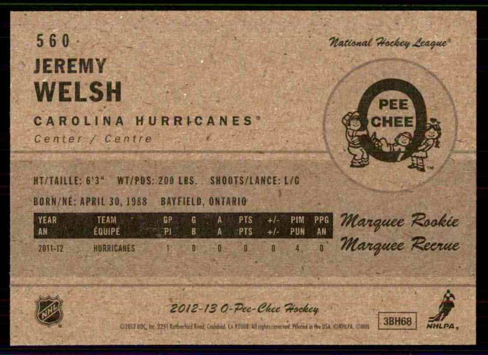 2012-13 O-Pee-Chee Retro Jeremy Welsh #560 - Image 2 of 2