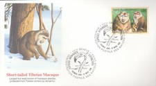 Specie in via di estinzione emessa dalle Nazioni Unite = primati = macaco tibetano a coda corta