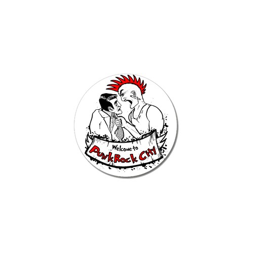 PUNKROCK CITY Punk Button Pin NEU 2,5cm Punk Oi! Skinhead Buttons Pins HC - Picture 2 of 2