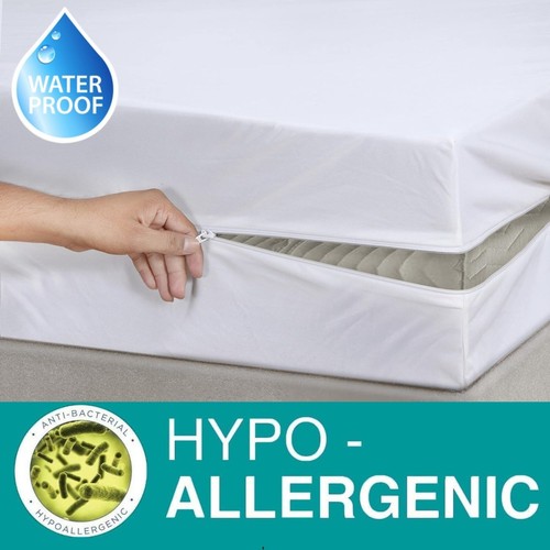 FULLY Zipped Waterproof Mattress Cover Deep Anti Bug Protector 4FT Double King - Picture 3 of 14