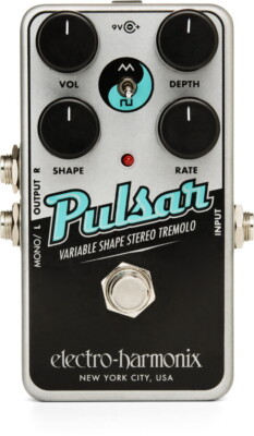 Electro Harmonix Nano Pulsar Variable Shape Stereo Tremolo Pedal  , New!