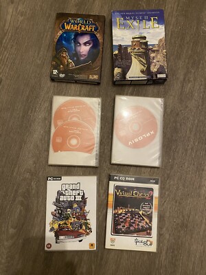 6x PC Spiele Gta3, Virtual Chess2, Mug Alley, Nocturne, Exile, World Warcraft