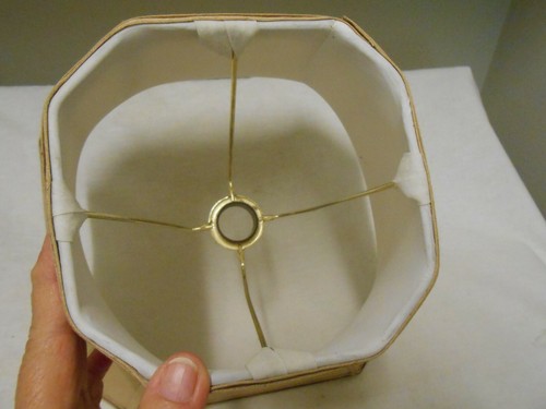 BEIGE Lampshade Rectangular Cut-Corners - Lamp Shade Shantung Silk 10 1/2" - Picture 3 of 7