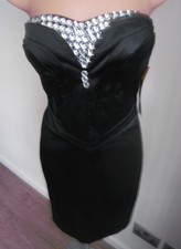 Amy Childs for LIPSY Black Bead Embellished Strapless Dress BNWT 8 RRP £80