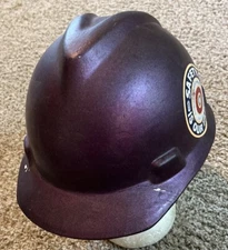 MSA V-Gard Front Brim Hard Hat PURPLE with Suspension Operating Engineers