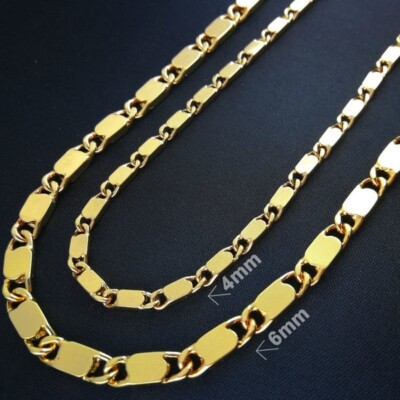 Vacuum coating 18K 18CT Gold Filled New Style 50 60 70cm Length Chain Necklace 
