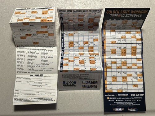 3 GOLDEN STATE WARRIORS POCKET SCHEDULES LOT 1998 2003 2009 EXCELLENT CONDITION - Picture 3 of 4